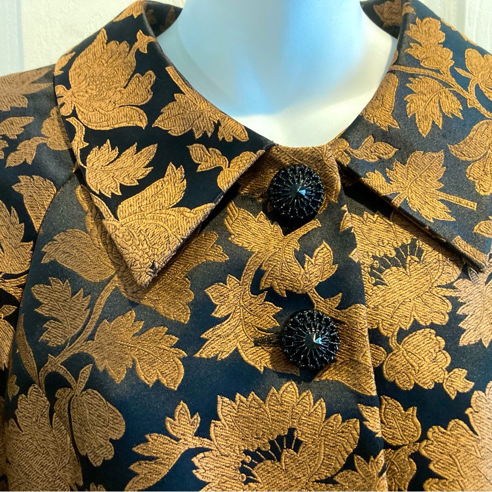 Black & Bronze copper color floral Blazer size 8